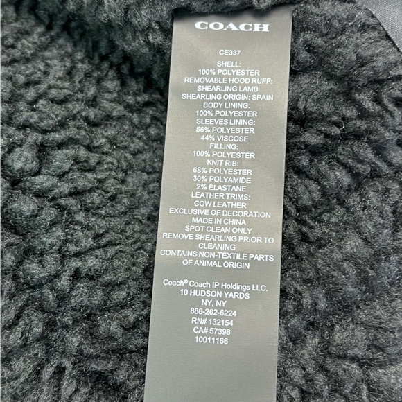 Coach Men’s Winter Jacket Black Short Parka Size XXL - Picture 10 of 13